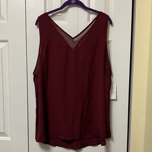 Elegant Burgundy V-Neck Tank Top
